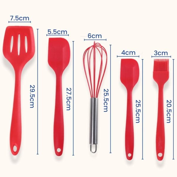 61D9zQ86DKL._SL1500_ 5 Piece Silicone Cooking & Baking Spoon Set