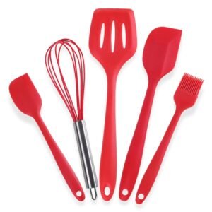 5 Piece Silicone Cooking & Baking Spoon Set