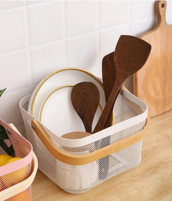 White Organized Mesh Basket White organized mesh basket