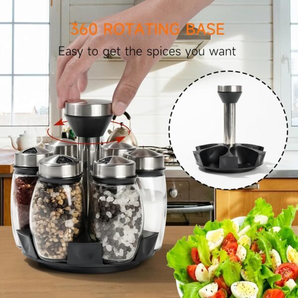 Rotating spice jar rack